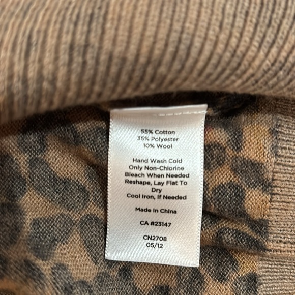 Leopard print cotton/poly/wool cardigan - Picture 3 of 6